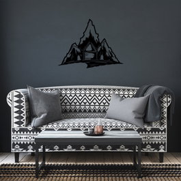 Wallity Everest Escultura de Pared de Metal Negra